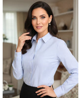 Comprar Camisa social feminina manga longa algodão premium azul para looks elegantes e casuais barato ZARA